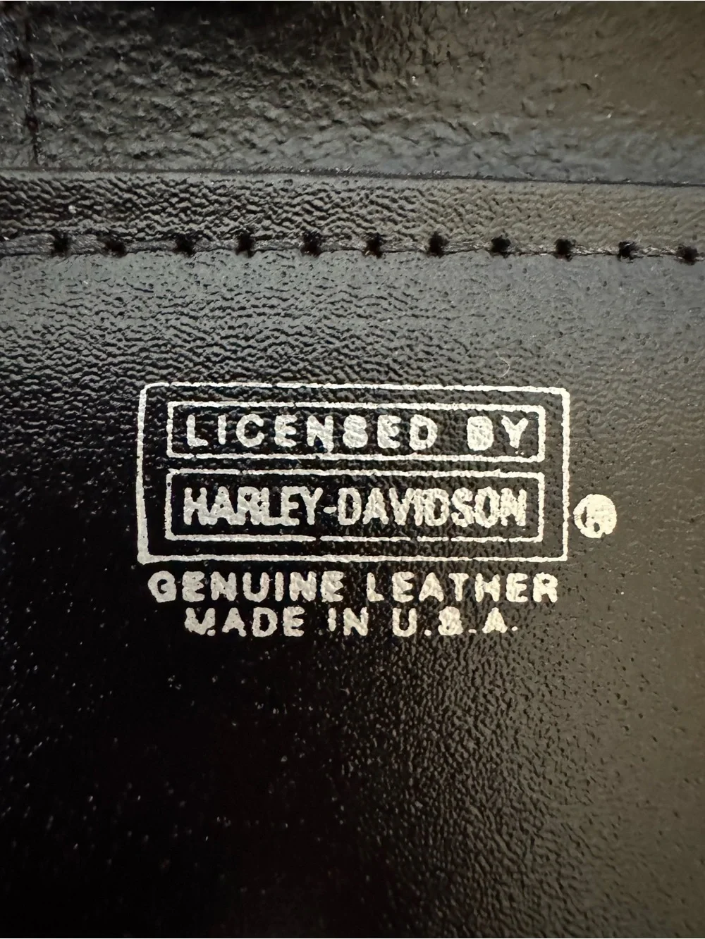 Harley Davidson Genuine Leather Biker Wallet Eagle Made in USA Black